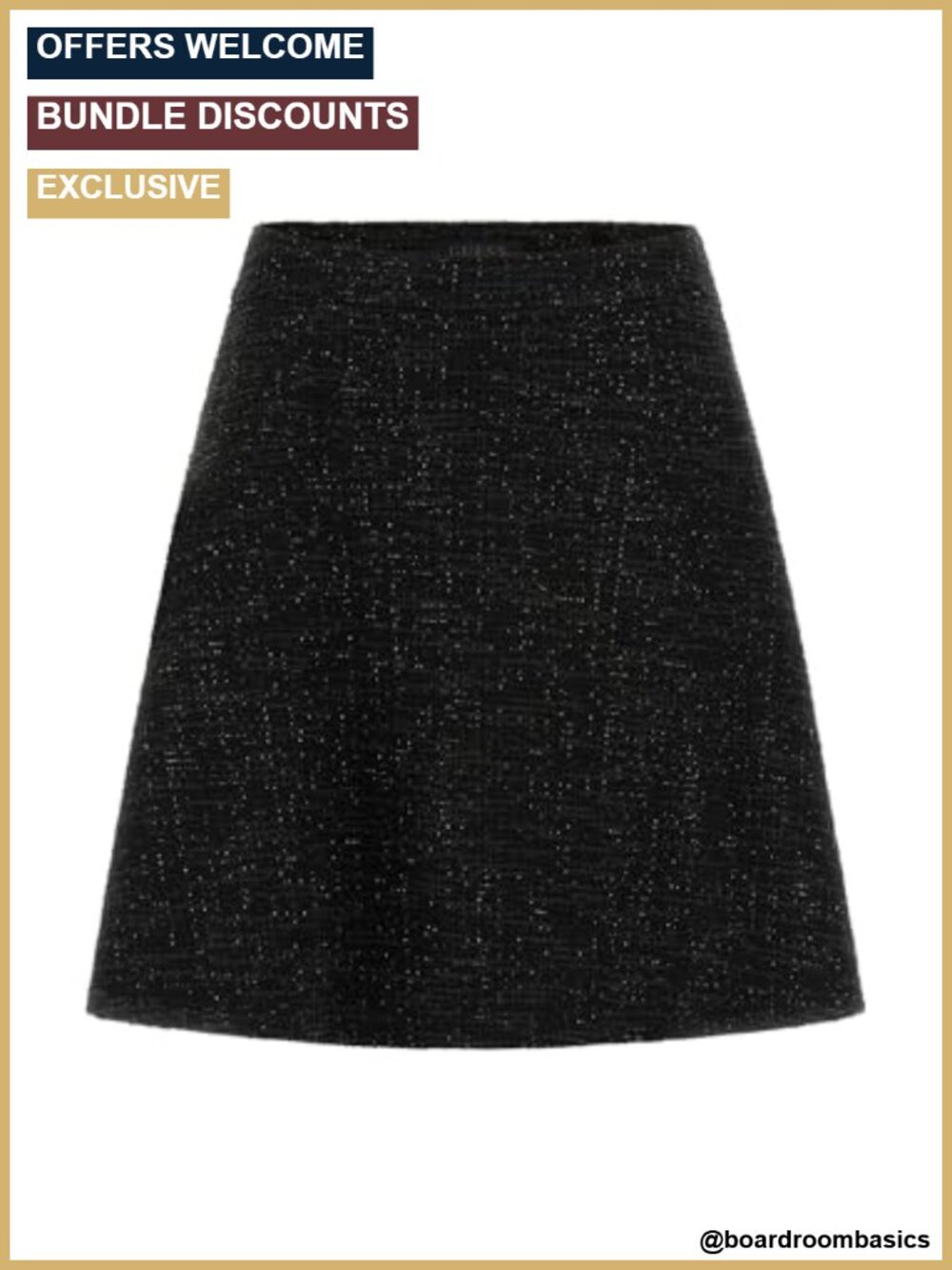 Eco Flare Tweed Mini Skirt with Side Zipper - Casual Wear to Work